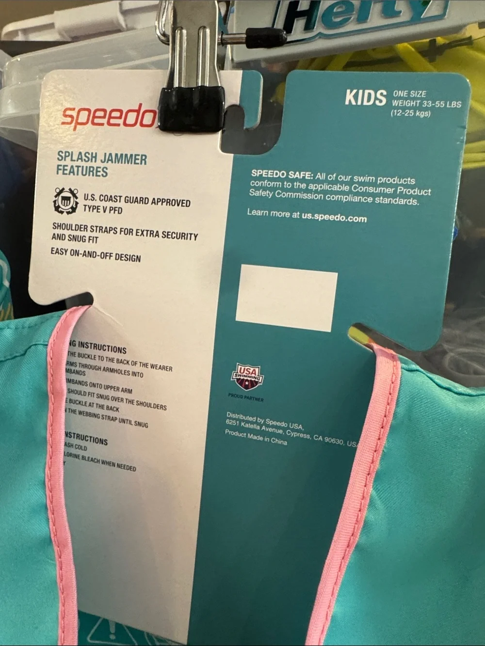 Speedo Kids Yellow & Aqua 